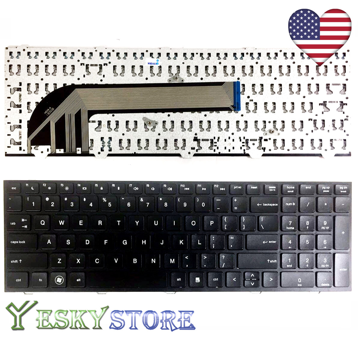 NEW Replacement Notebook Keyboard for HP Probook 4540S Laptops  US Version Black