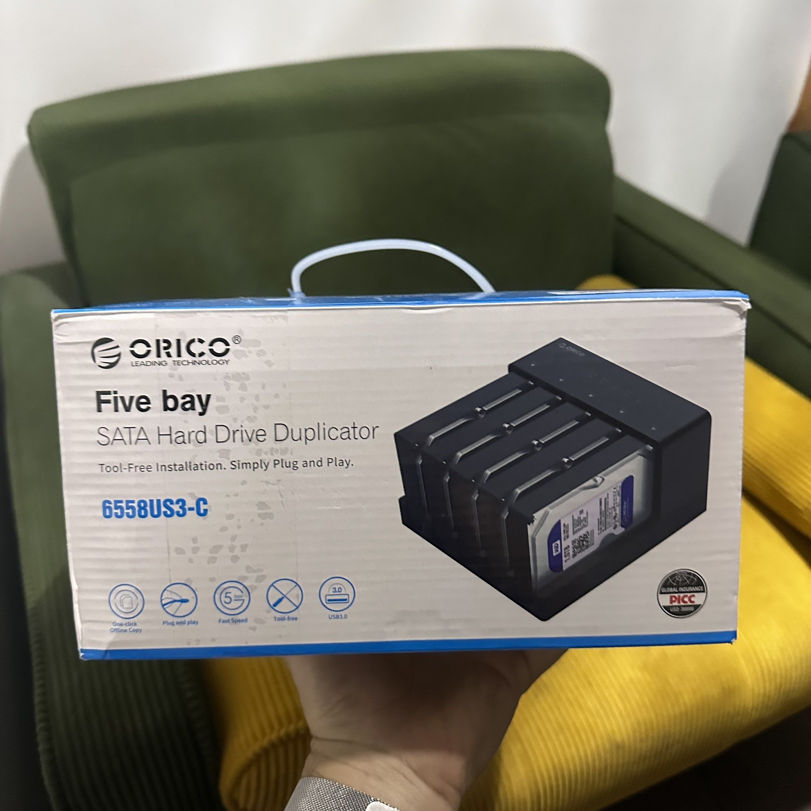 ORICO 6558US3-C Five Bay SATA Hard Drive Duplicator - NEW (Open Box)
