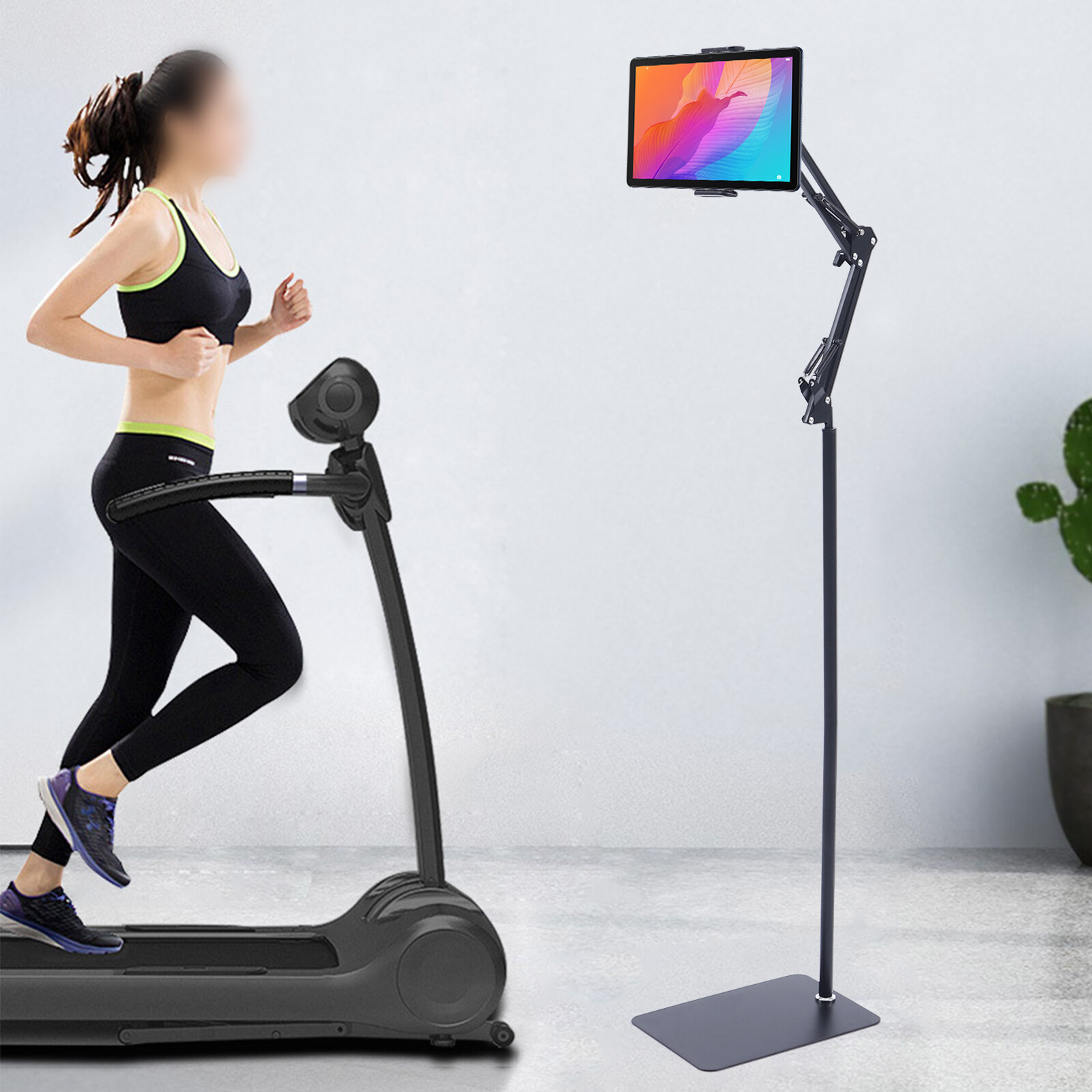 Phone iPad Universal Clamp Adjustable for 12-18cm 360° Tablet Holder Floor Stand