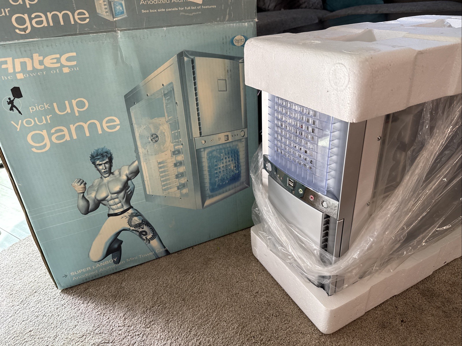 Antec Super Lanboy Anodized Aluminum Mini Tower Case. Open Box