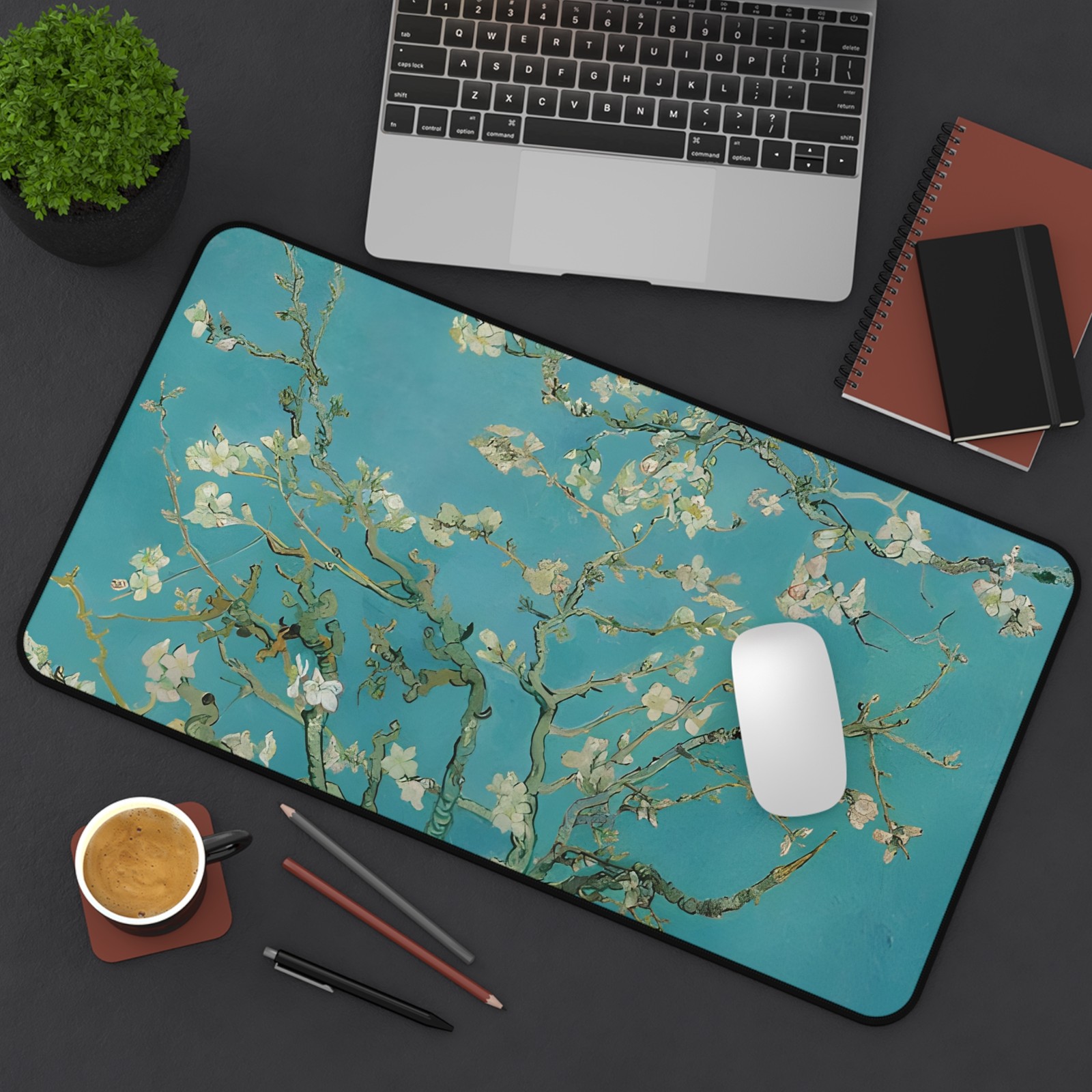 Vincent Van Gogh Almond Blossoms Tree Masterpiece Desk Mat Mouse Pad Decor