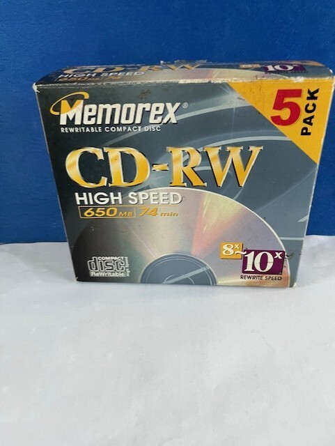 Memorex 5 Pack High Speed CD-RW 8x-10x Data 650MB/Mo 74 Minute NEW other