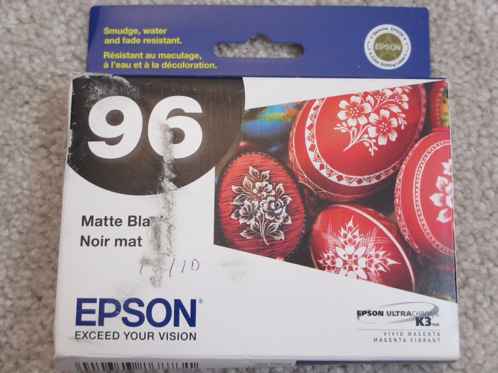 ☀️ NEW GENUINE EPSON 96 T096820 C13T096820 Black Ink Cartridge - Expired 9/2012