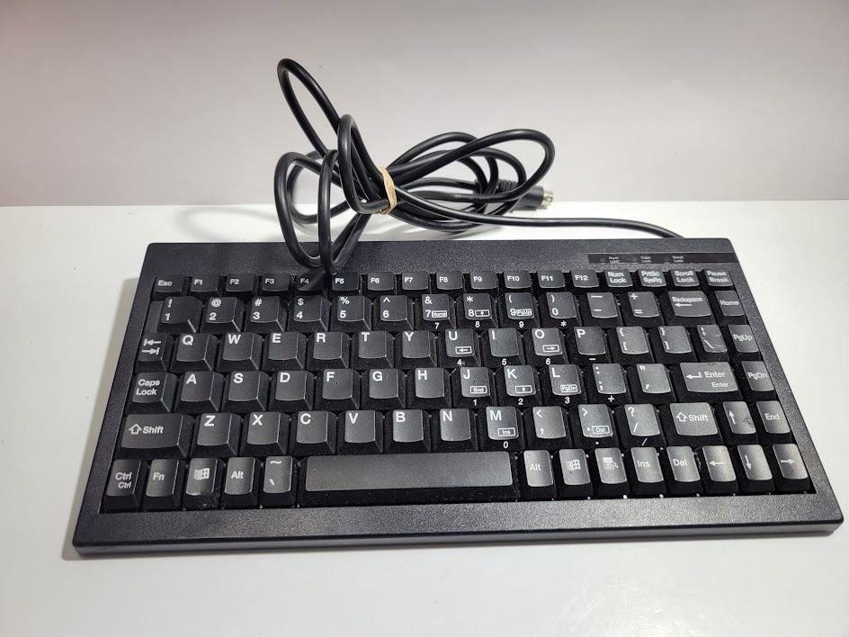 ACK ACK-595 Mini Keyboard Black Wired PS/2 Plug & Play Portable Desktop PC