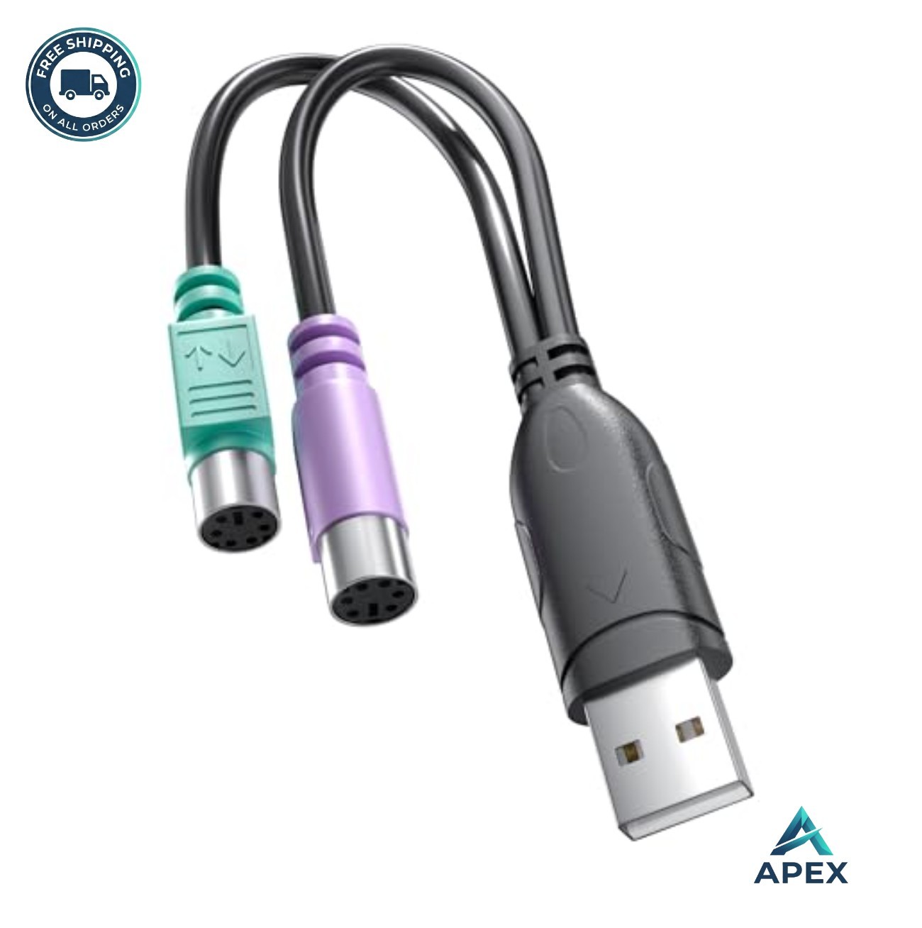 USB to PS2 Adapter Dual PS2 Female Keyboard Mouse Converter PC Laptop Passive