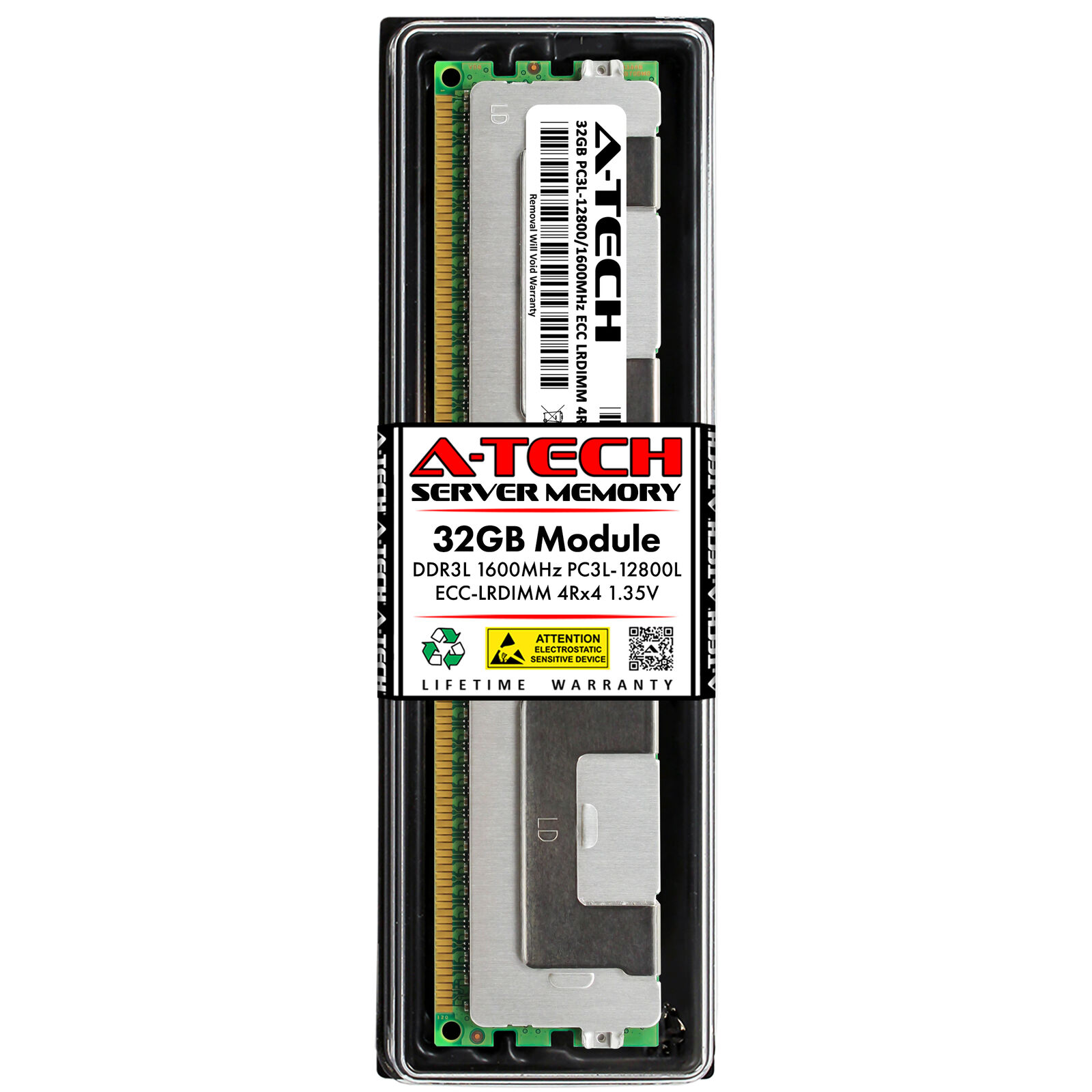 A-Tech 32GB 4Rx4 PC3L-12800 LRDIMM DDR3L-1600 ECC Load Reduced Server Memory RAM