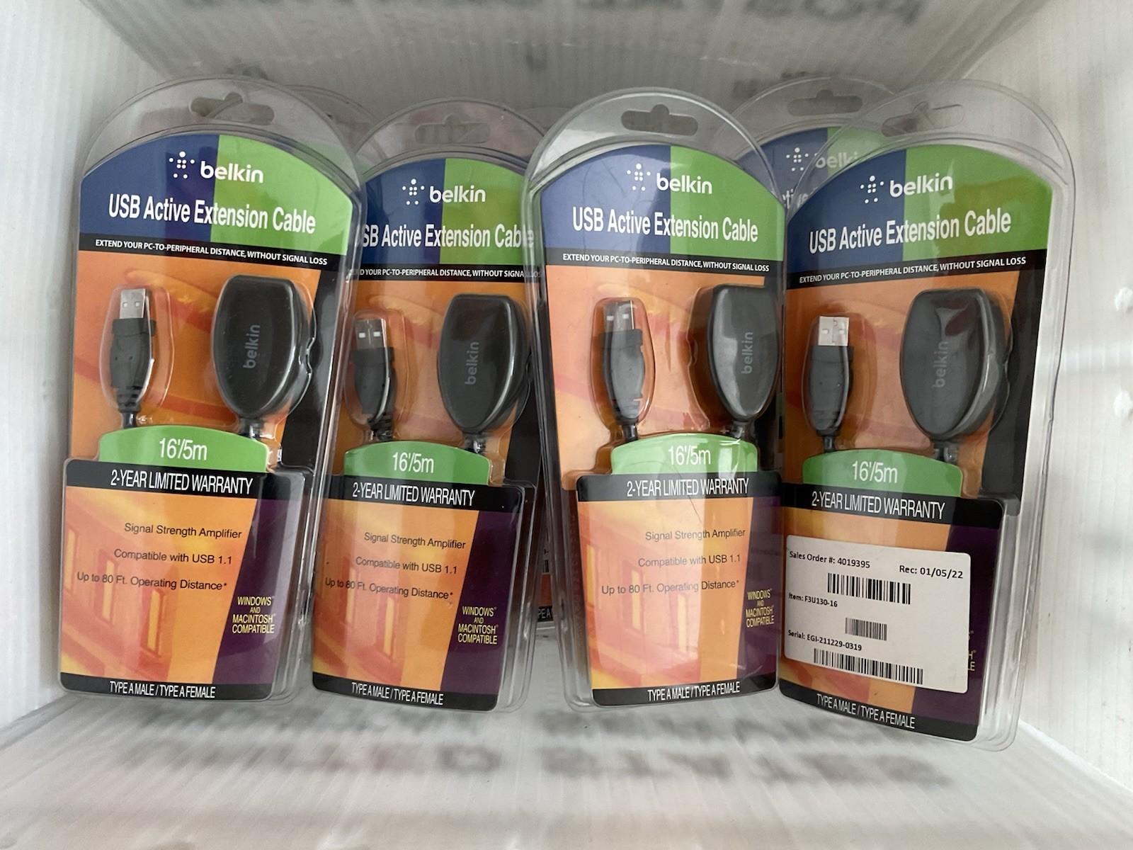 LOT13 Belkin USB Active Extension Cable16 Feet/5 Meter Type A MaleType A Female