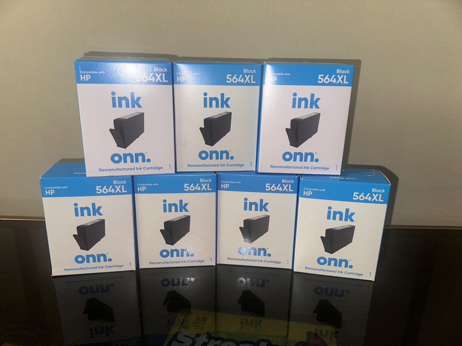 Lot Of 7 Onn 564XL Black Ink Cartridge HP Compatible New Sealed