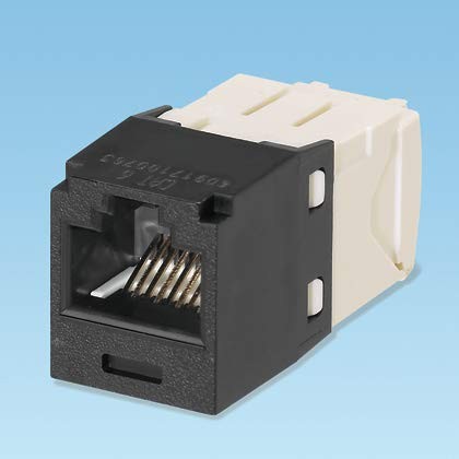 Panduit Mini-Com TX6 Plus Giga-Channel Cat6 jack, RJ45 connector, screw black