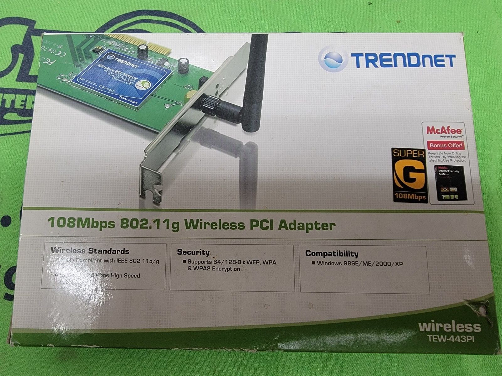 Trendnet TEW-443PI - 108MBPS 802.11G Wireless PCI Adapter