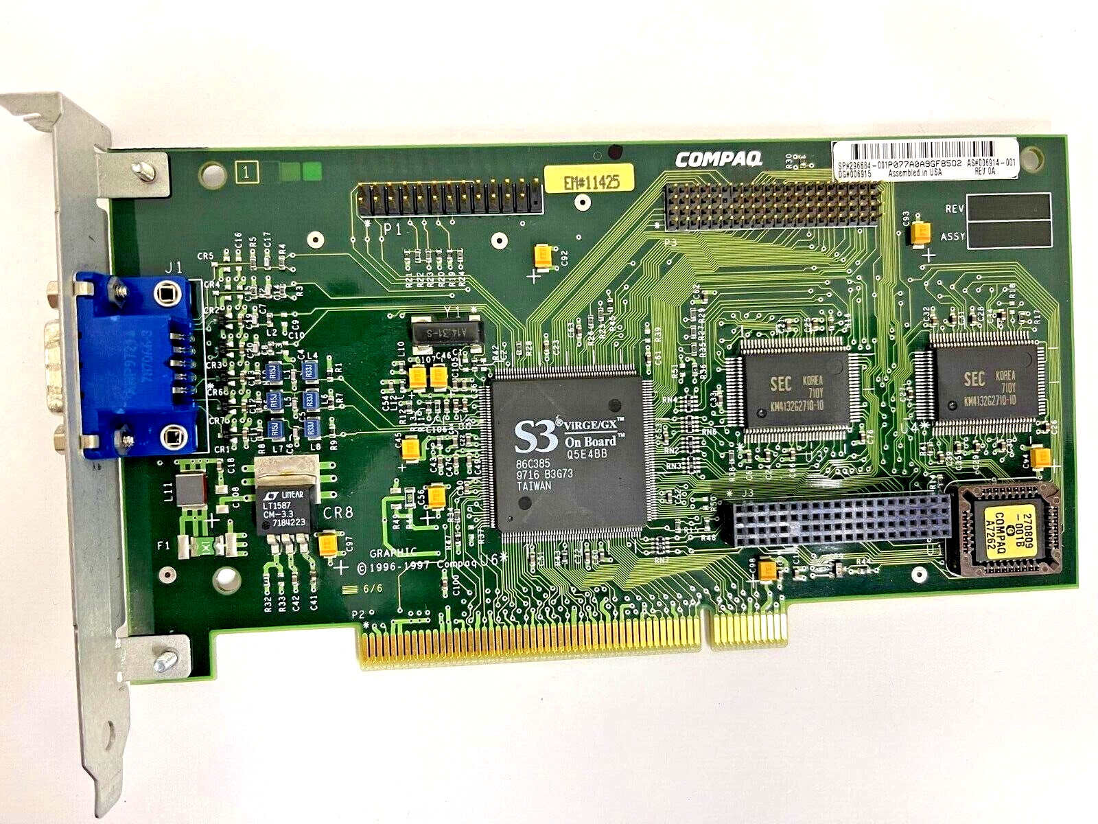 VINTAGE COMPAQ 296684 S3 VIRGE/GX 2 MEG PCI VGA VIDEO CARD - CORP PULLS MXB100