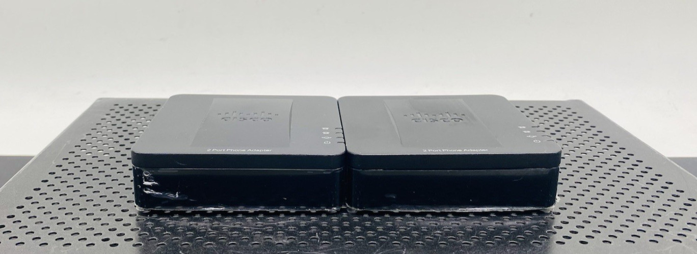 Lot Of 2 Cisco SPA112 Ethernet VoIP ATA 2-Port Phone Adapter SPA112