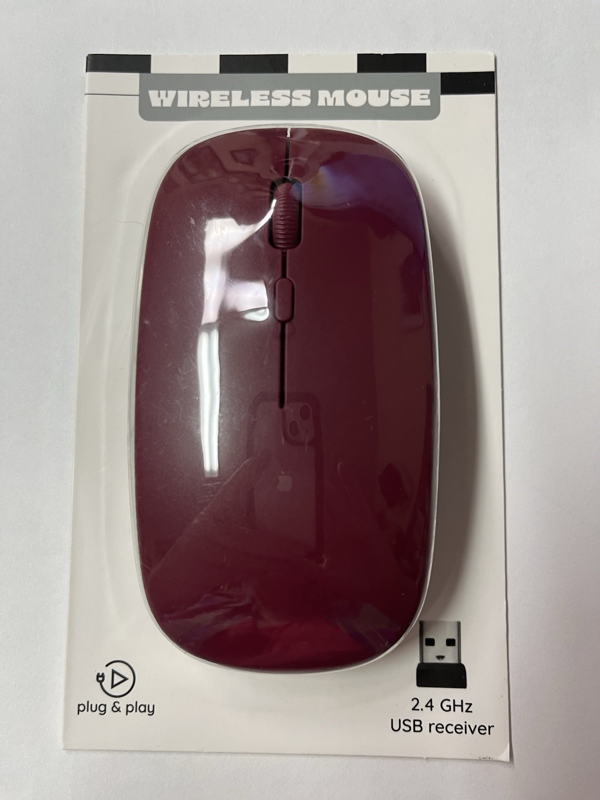 Natural Maroon Vivitar Wireless Computer Mouse (NEW IN PACK)
