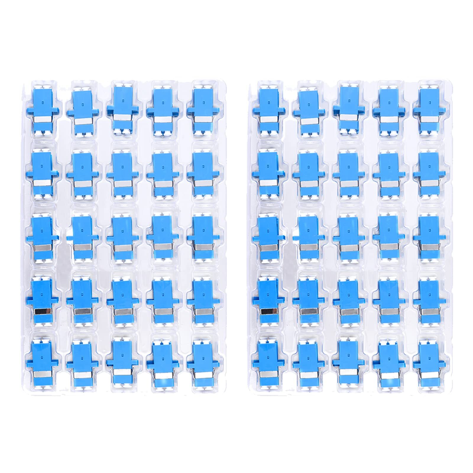 - 50 pcs LC Fiber Optic Coupler Adapter LC to LC Coupler Duplex Singlemode (S...