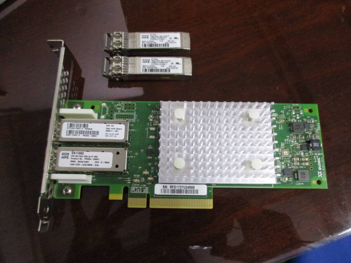 Used SN1100Q HPE (P9D94-63001) 16GB 2P FC HBA QLE2692-HP/ PCIe3 x8