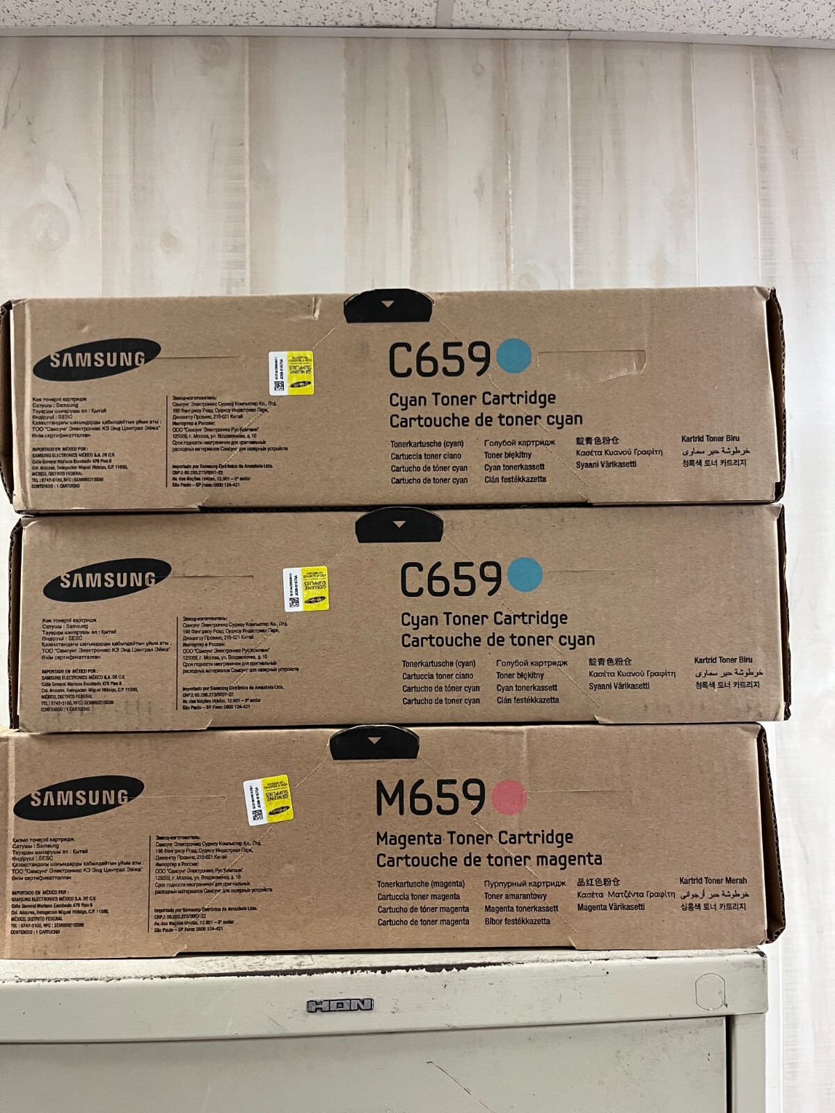 Lot of 3  GENUINE SAMSUNG CLT-659S 2 CYAN; 1 MAGENTA SEALED BOXES