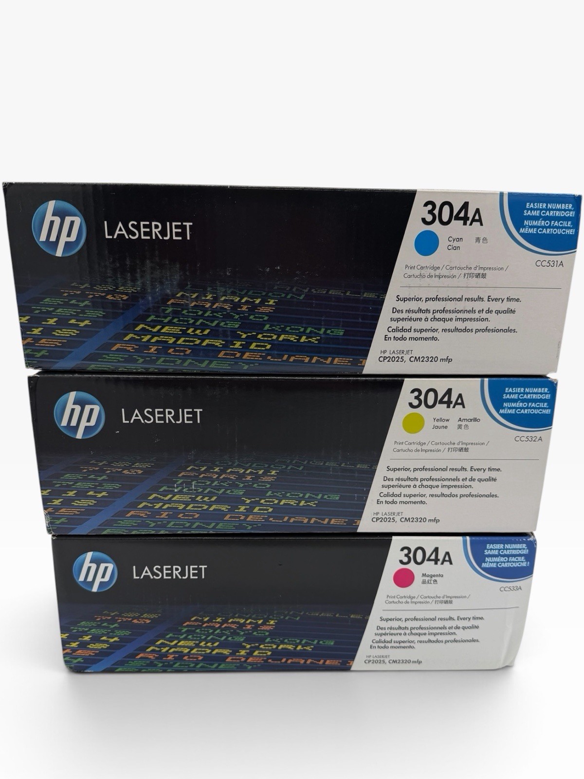 Genuine HP 304A Toner Set Cyan Yellow Magenta CC531A CC532A CC533A Sealed