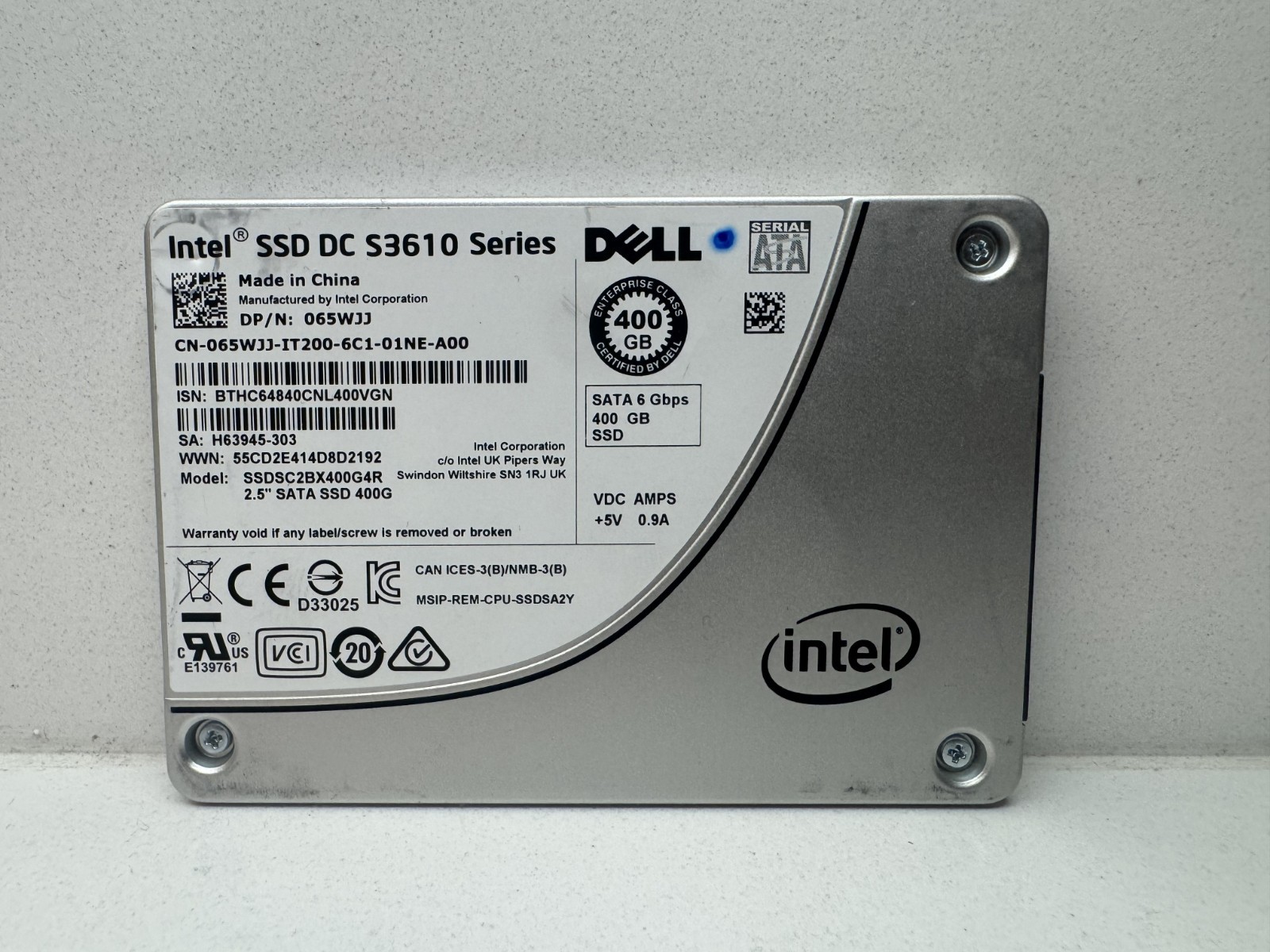 Dell Intel DC S3610 Series 400GB SSD