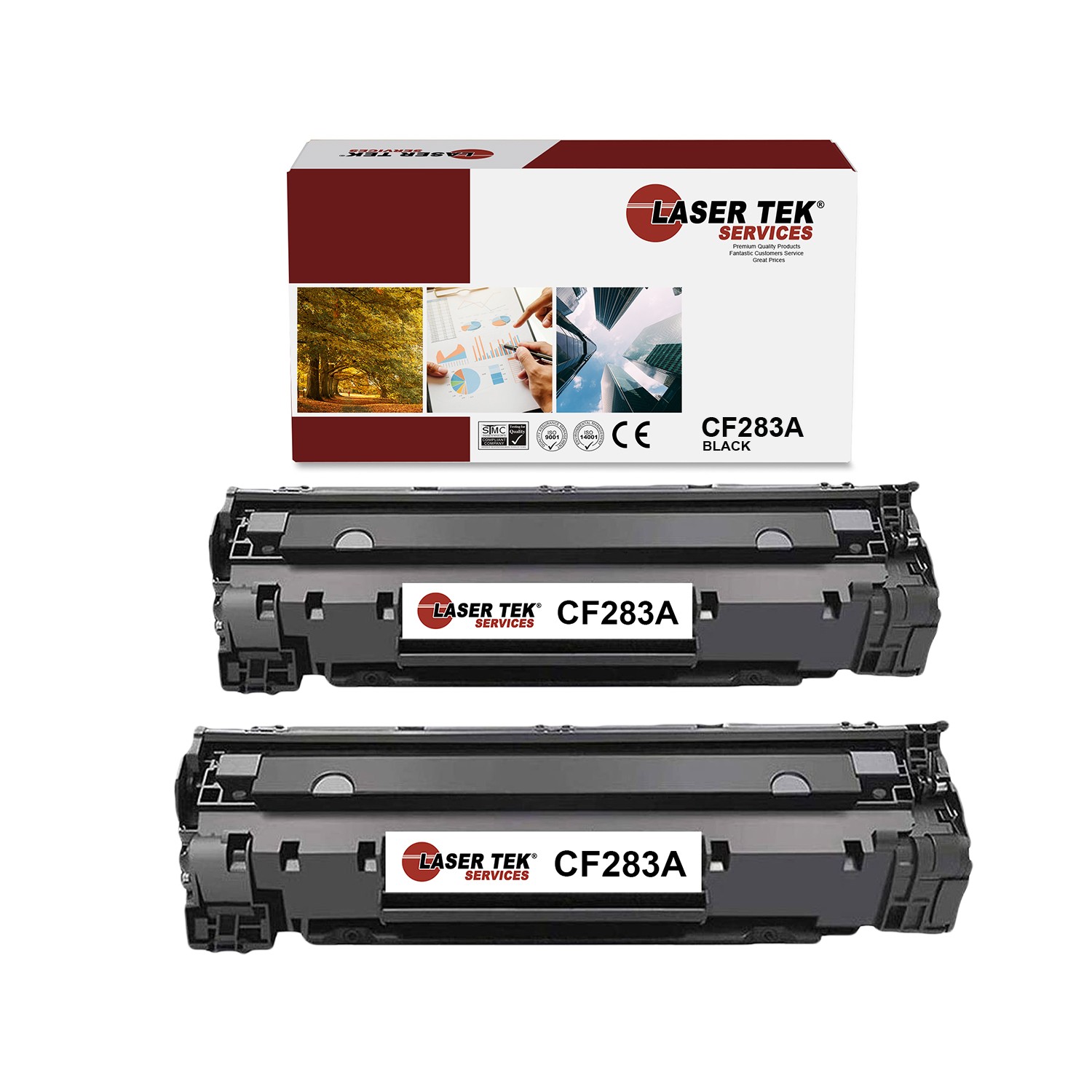 2Pk LTS 83A CF283A Black Compatible for HP LaserJet MFP M125a M125nw M126a Toner