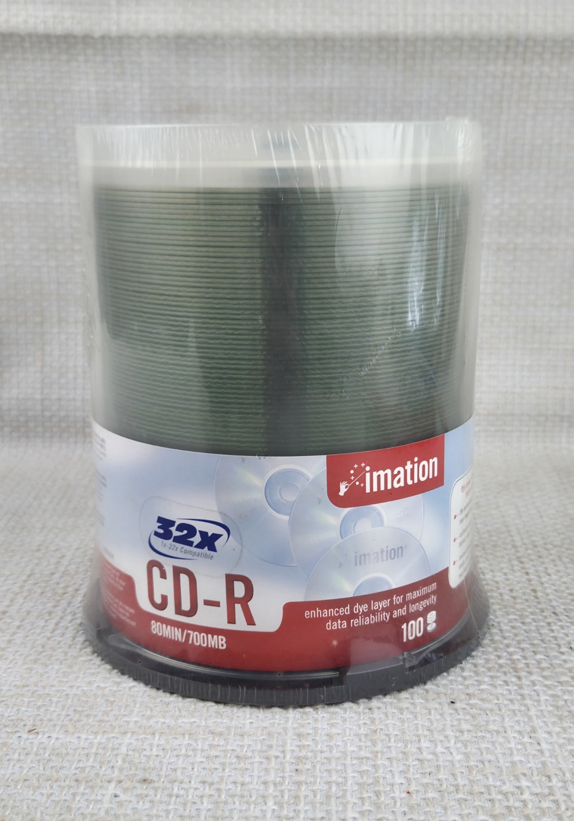 32X Imation 100 Pack Spindle 80MIN/700MB CD-R New Sealed 2001