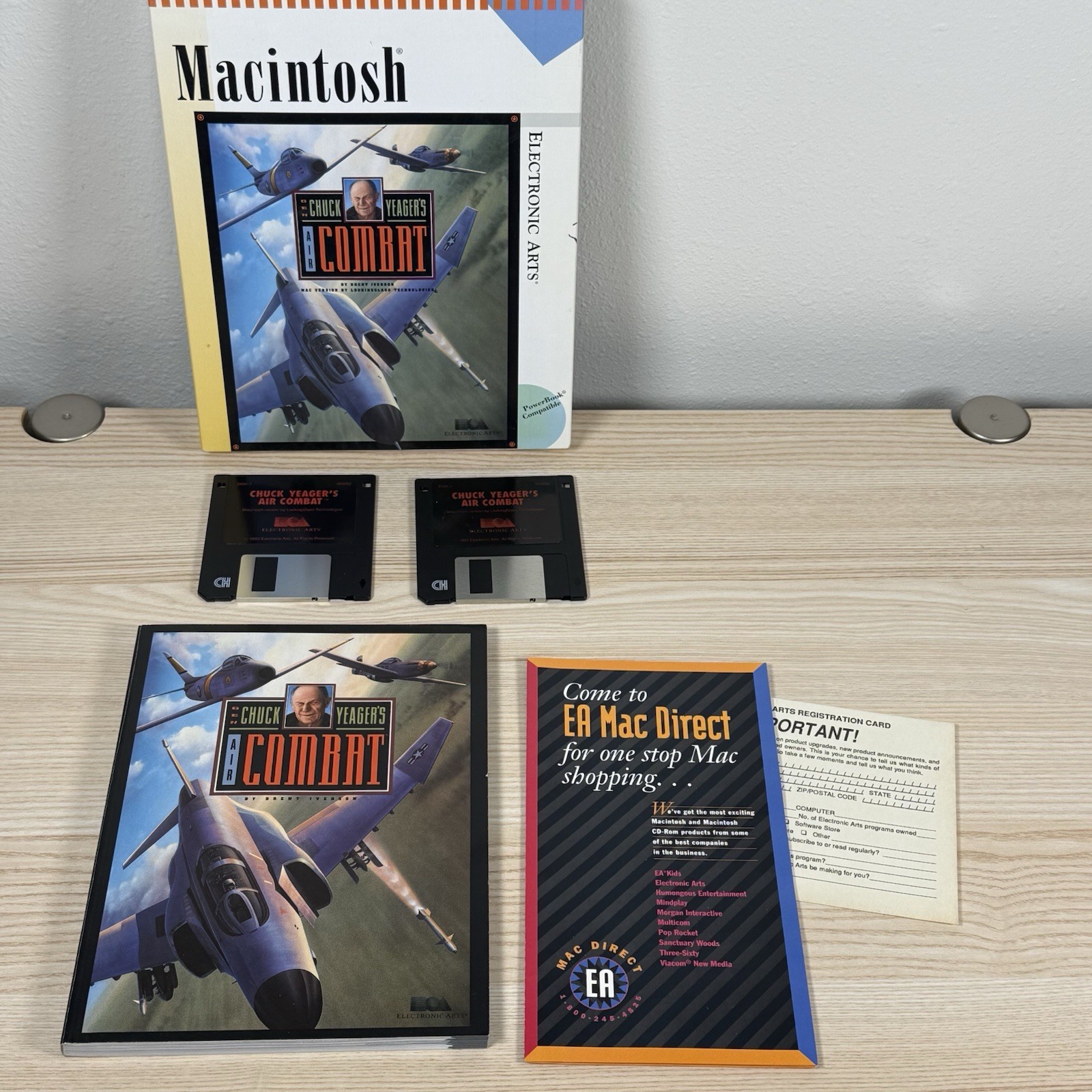 Vintage Chuck Yeager’s Air Combat Game For Macintosh Electronic Arts