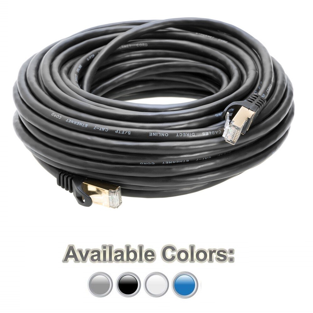 200FT CAT7 Network Cable Copper Gold Plated SFTP Shielded Ethernet Patch Cord
