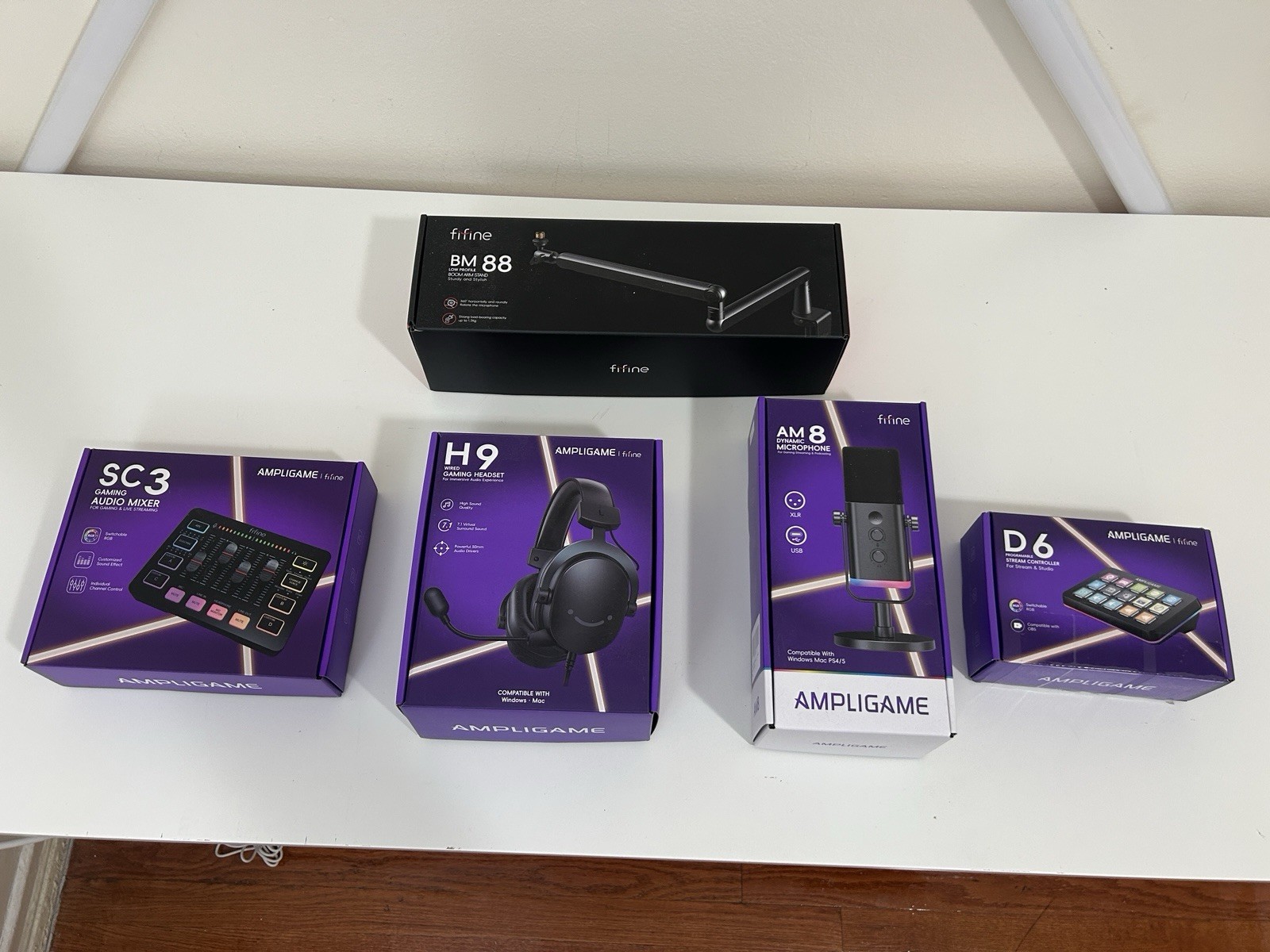 FIFINE Gaming & Streaming Kit AM8 SC3 H9 D6 BM88