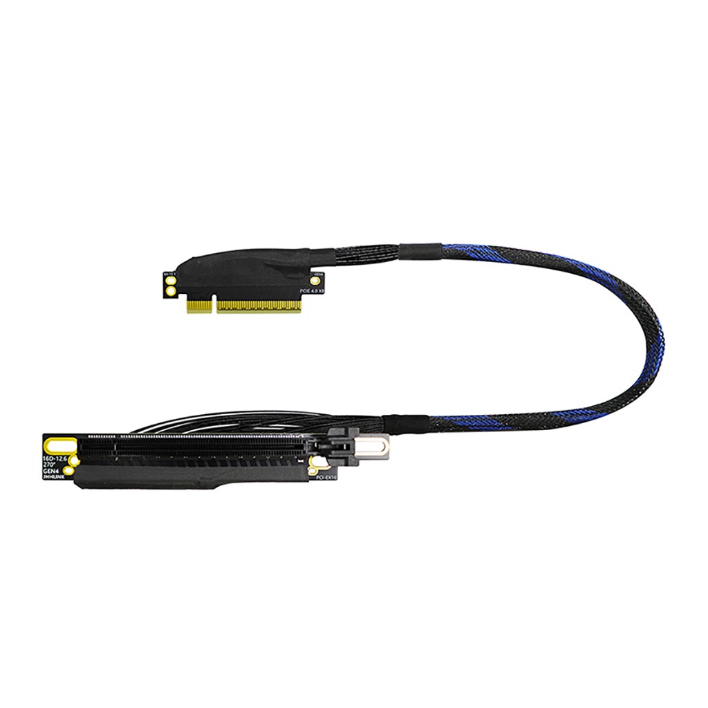 PCIe 4.0 x8 to x16 Adapter Cable Silver-Plated 16GB/s Bidirectional Bandwidth