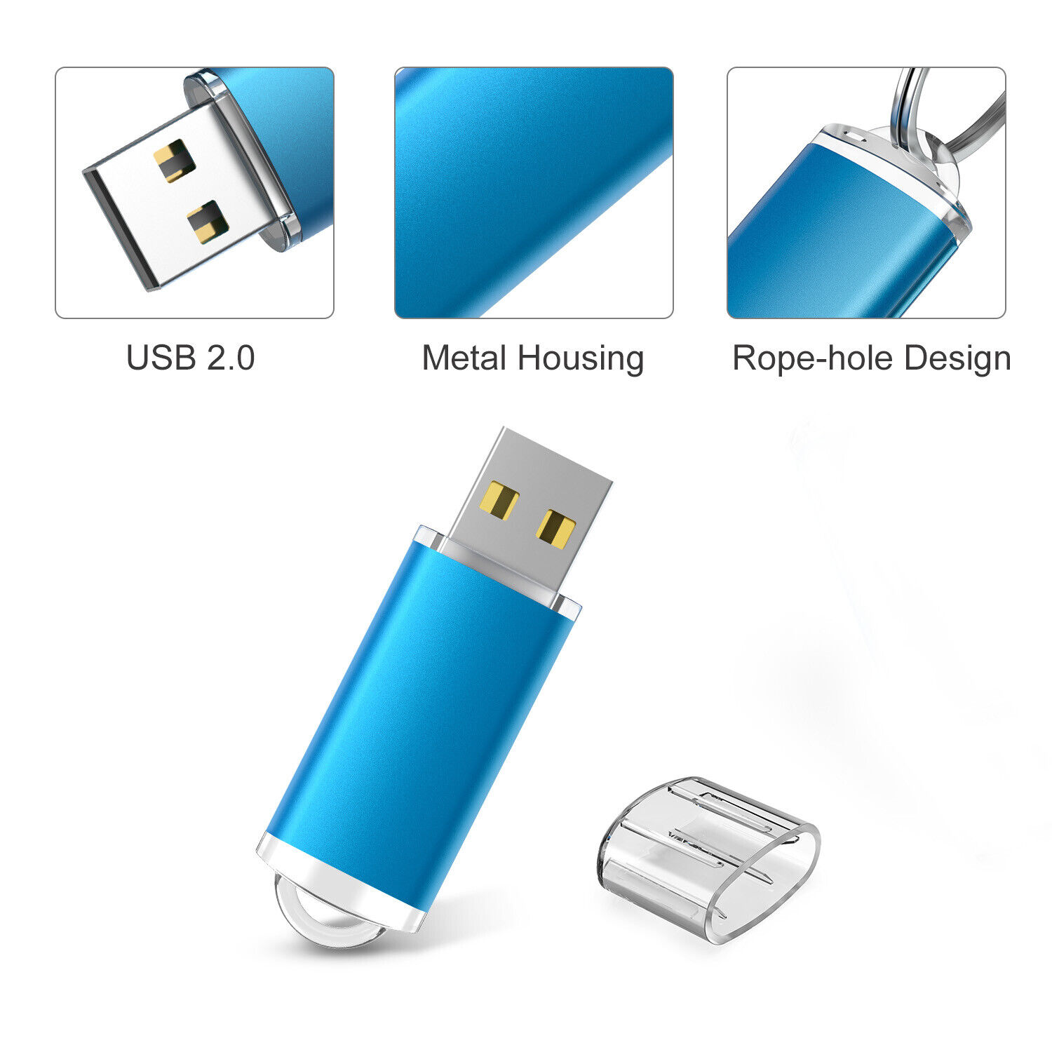 Wholesale 1/ 10/ 100PCS USB 2.0 Metal Memory Stick 2GB, 8GB USB Memory Sticks 