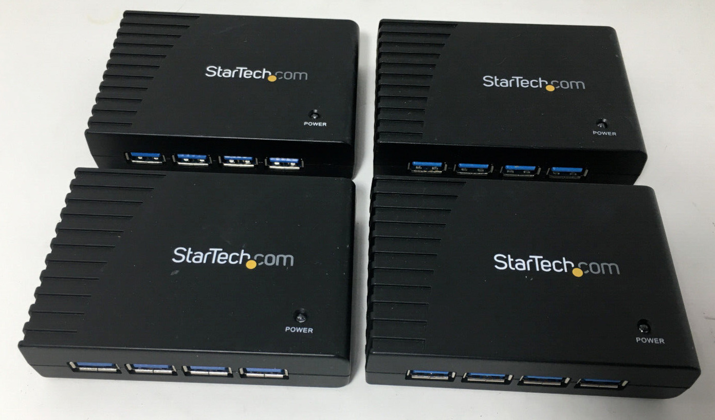 Lot of 4 StarTech ST4300USB3 4-Port SuperSpeed USB 3.0 Hub no Power Supply