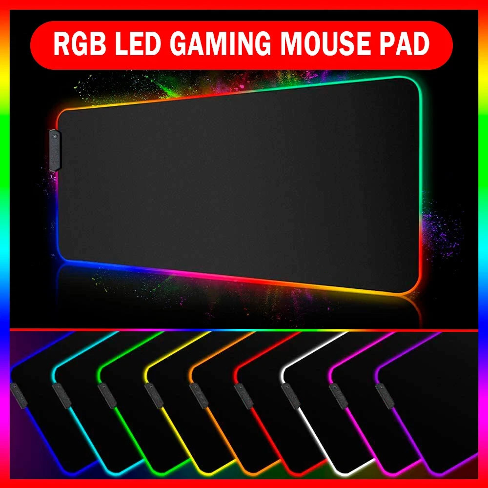 Gaming Mouse Pad RGB LED Light Computer Keyboard Mouse Mat  XXL Extra Large Size