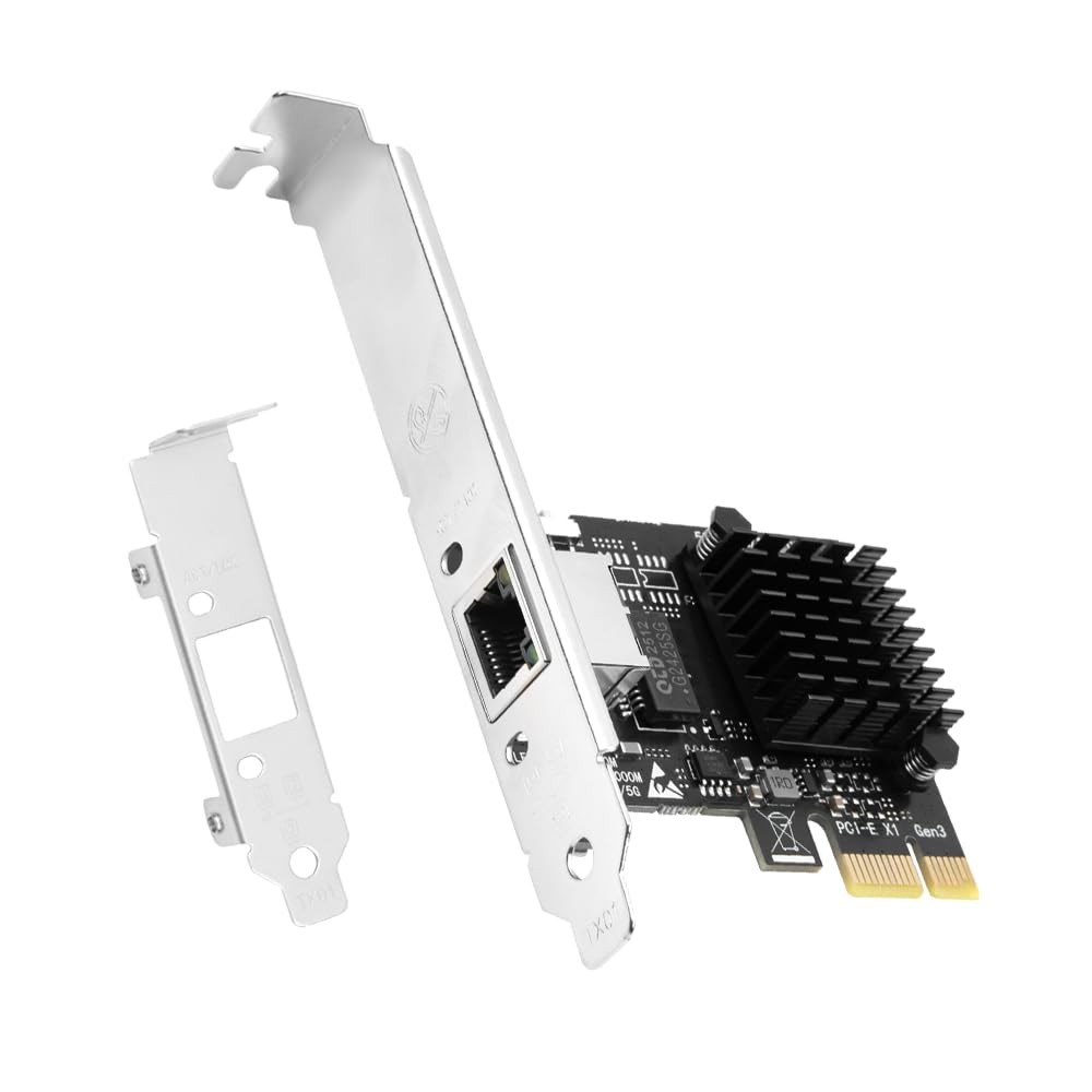 RTL8126 5G PCIe Network Card 5GBaseT Ethernet RJ45 2.5G/1G/100M Low Profile