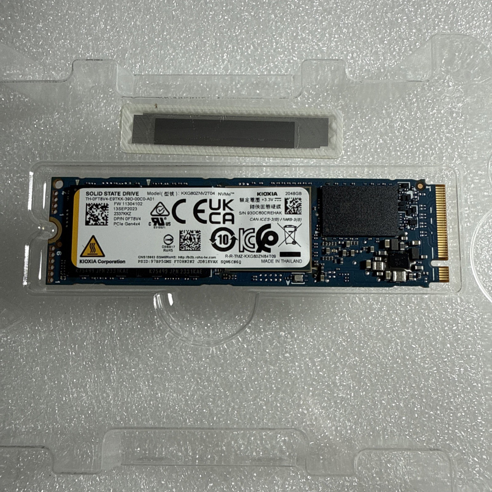 2TB PCIe 4.0 NVMe Kioxia KXG80ZNV2T04 SSD 7000MB/s