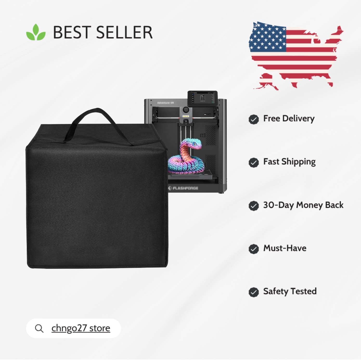 Elegant Waterproof Anti-Static Nylon Protector for FLASHFORGE 5M Printers