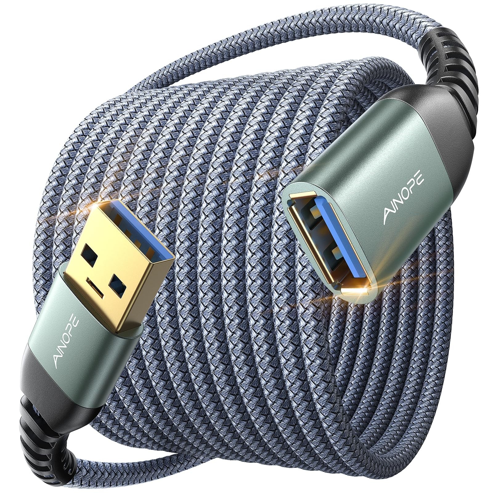 AINOPE USB Extension Cable 10FT,USB Extender,USB 3.0 10FT, Grey