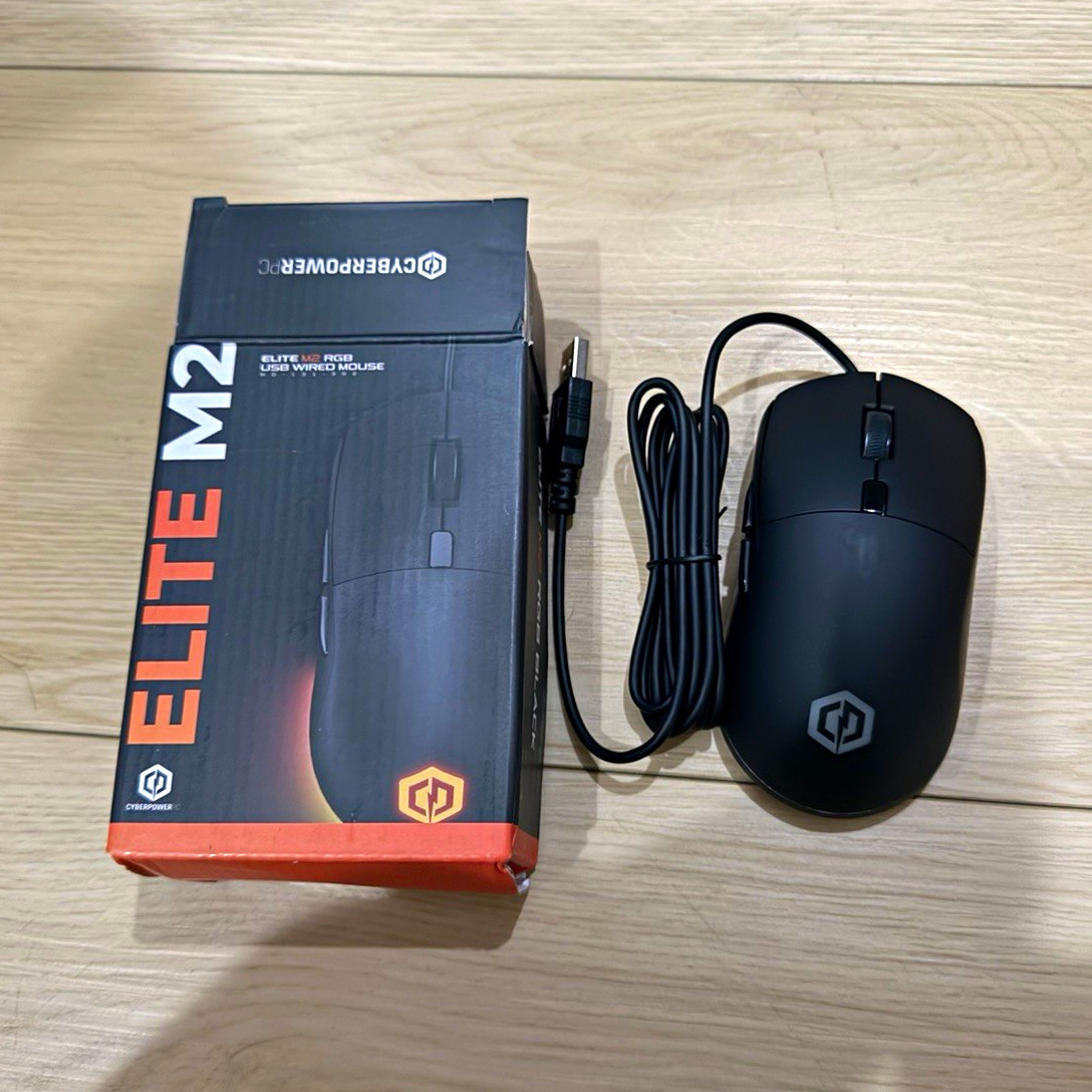 CyberPowerPC Elite M2 RGB Wired USB Optical Gaming Mouse 7200 DPI 6 Btn Black