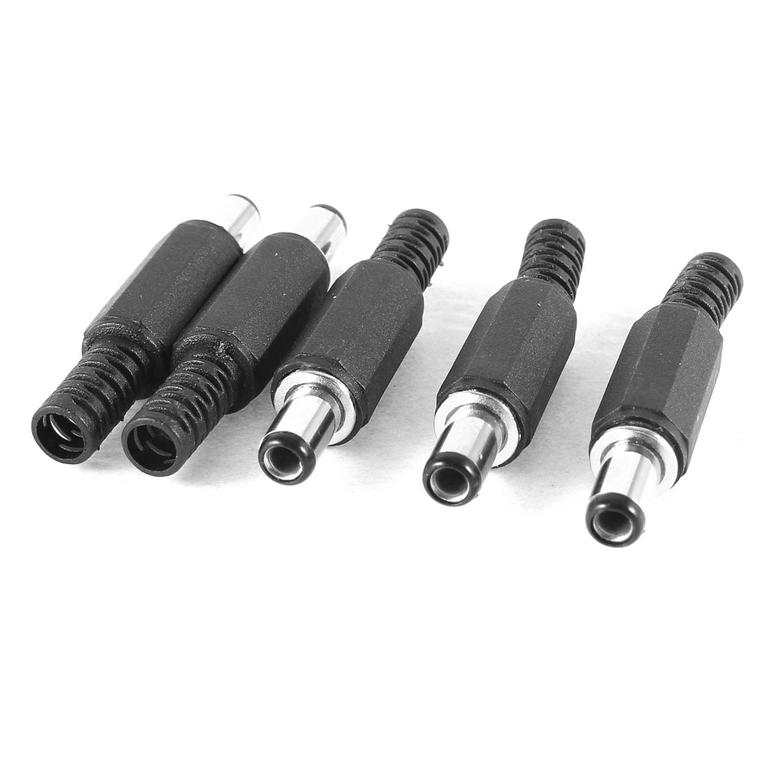 5 Pcs 5.5mm x 2.5mm Male Jack DC Power Cable Connector Adapter