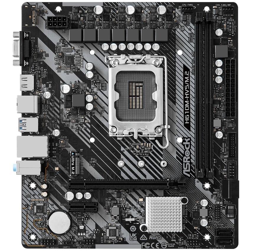 For Asrock H610M-HVS/M.2 R2.0 Intel H610 LGA 1700 Micro ATX DDR4 Motherboard