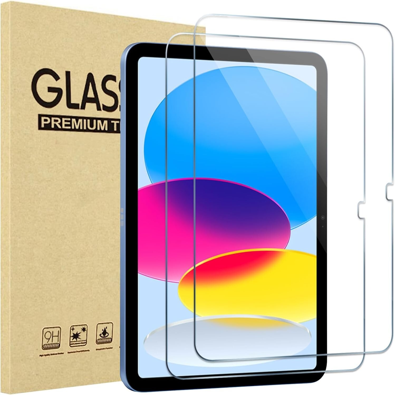 2-Pack Screen Protector For Apple iPad 10.9" 2022 Tempered Glass  Anti-Scratch