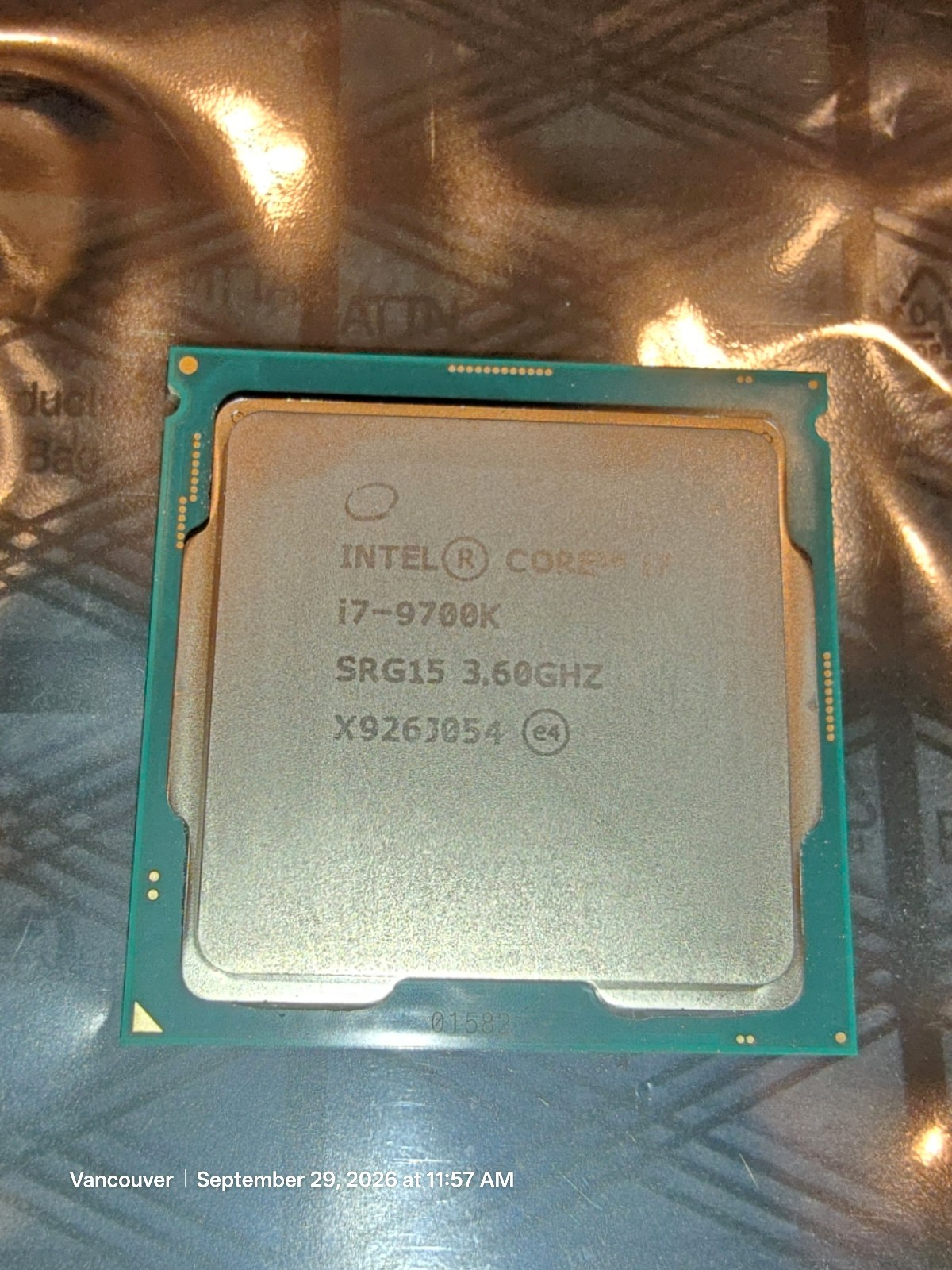 Intel Core i7-9700K 3.6GHz Octa-Core FCLGA1151 CPU Processor SRG15