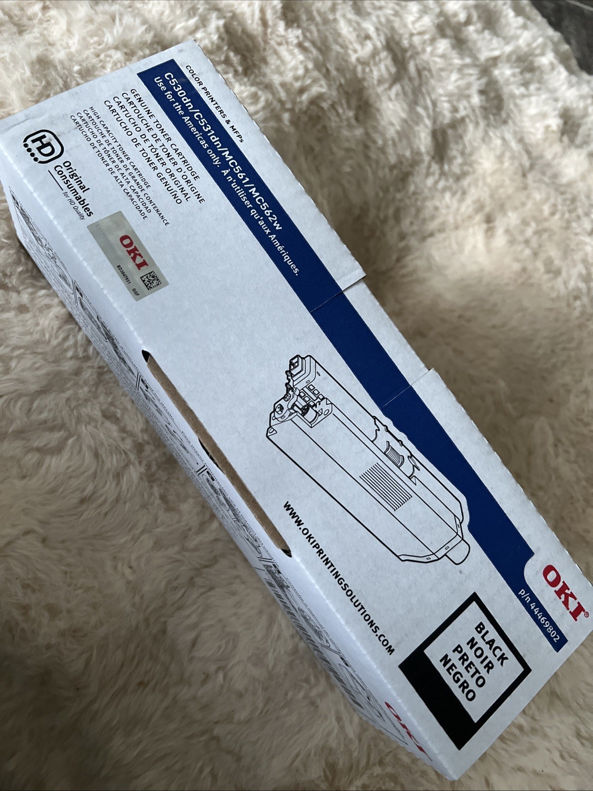 OEM Oki 44469802 High Yield Black Toner Cartridge for C530dn/MC561 New