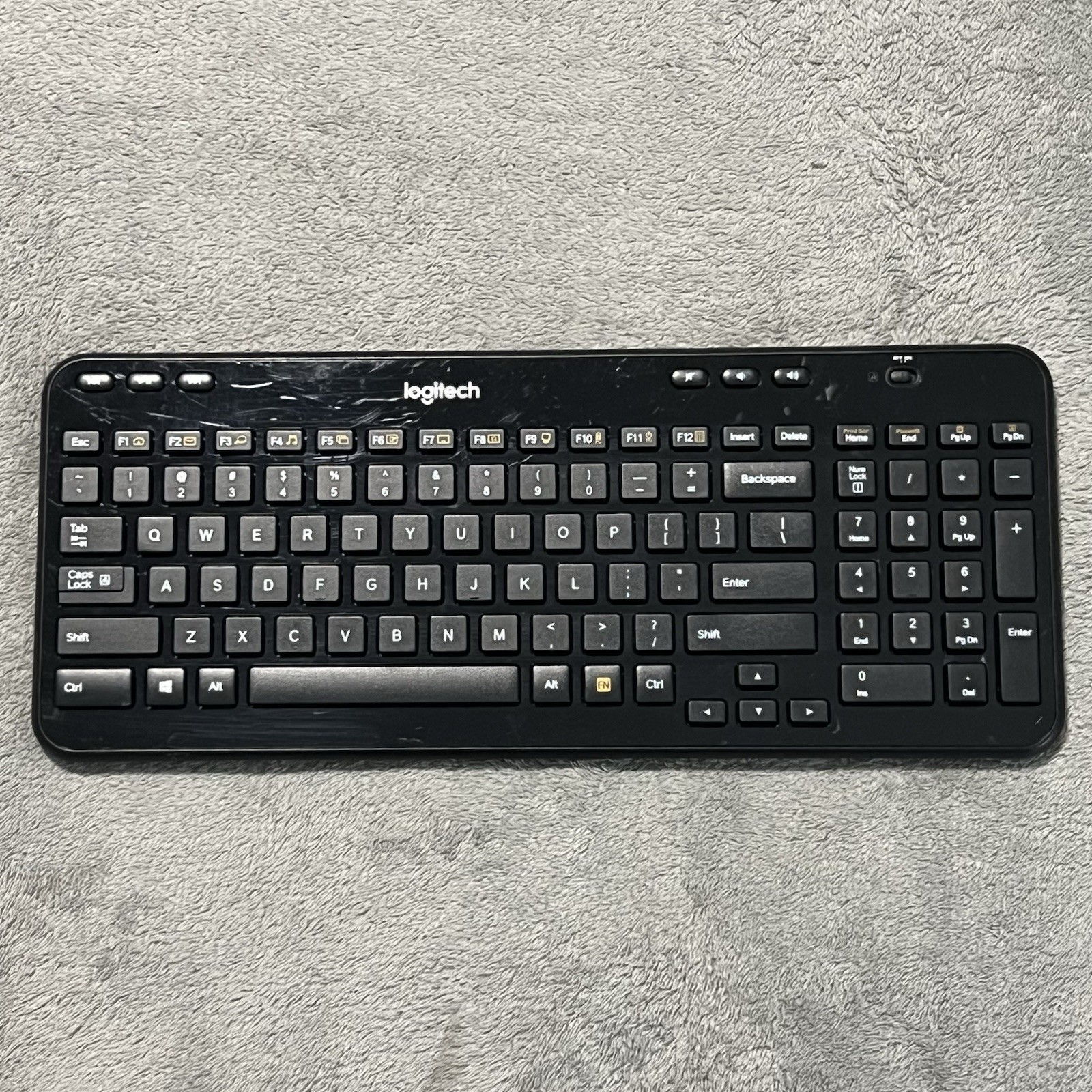 Logitech K360 Wireless Keyboard Black w/ USB Receiver Y-R0017 Working