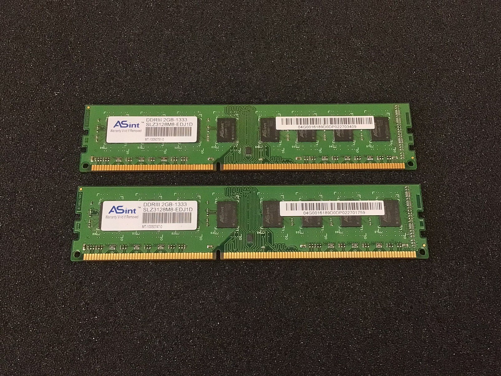 ASint DDR3 2x2GB 4GB 1333mhz RAM SLZ3128M8-EDJNC