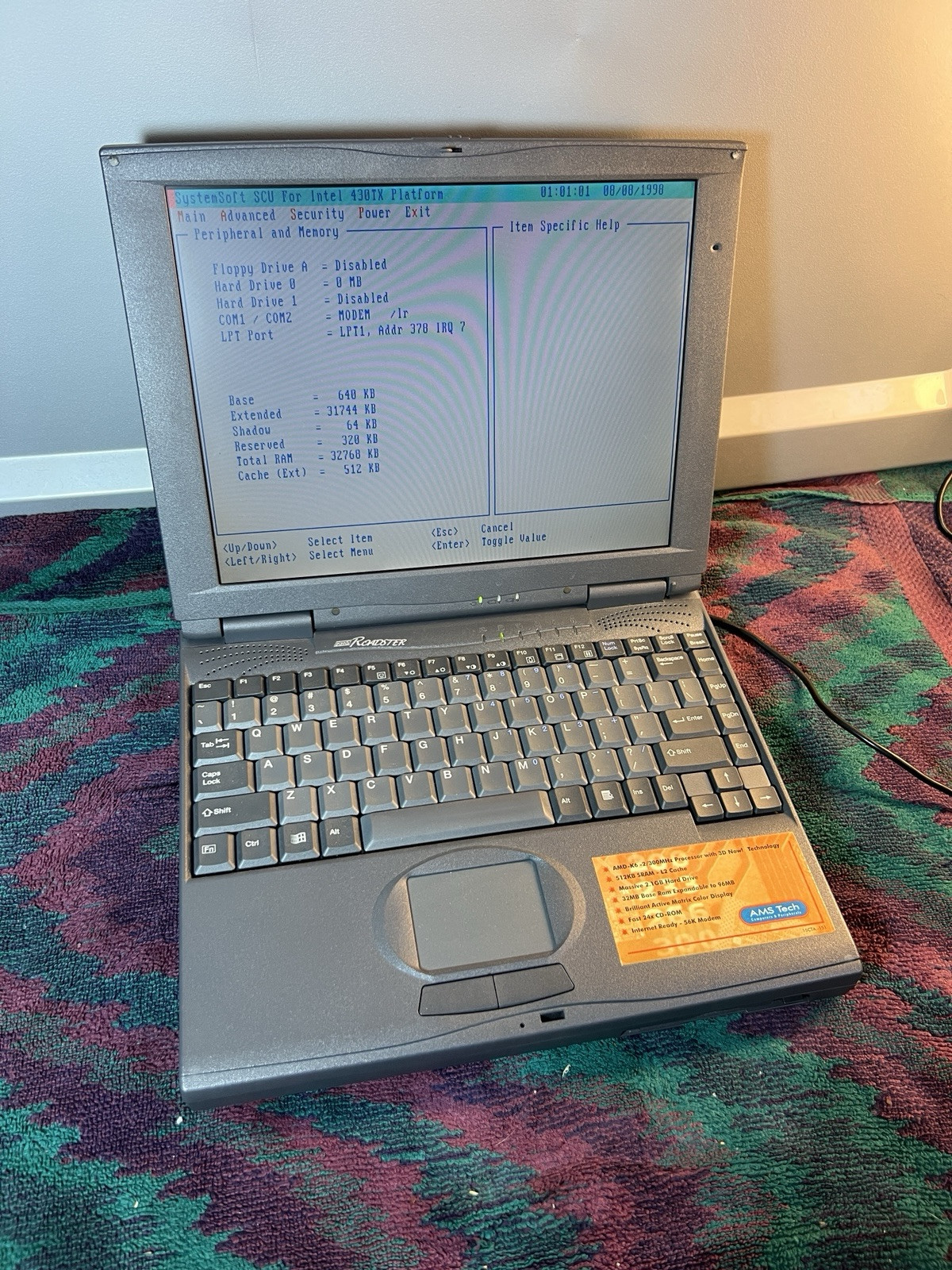 Vintage AMS Tech Roadster-15 Series Laptop Model RS 151 CT Boots WITH CHARGER