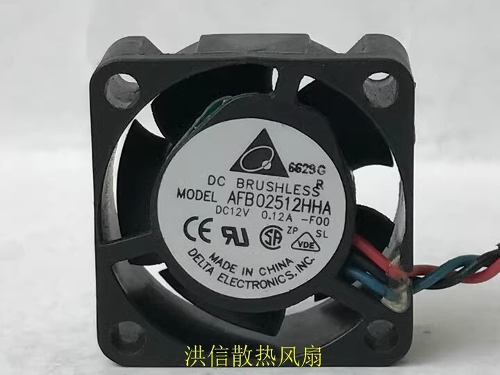 Delta AFB02512HHA 2510 DC12V 0.12A 2.5CM 3-Wire Axial Cooling Fan