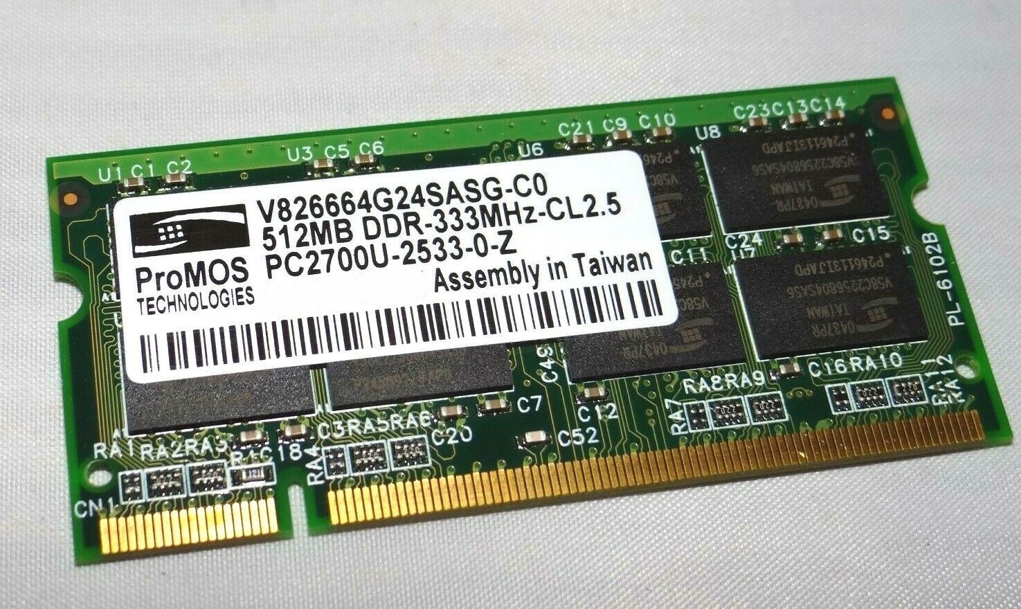 ProMos RAM Memory Module 512MB PC2700U CL2.5 DDR3-333MHz V826664G24SASG-C0 