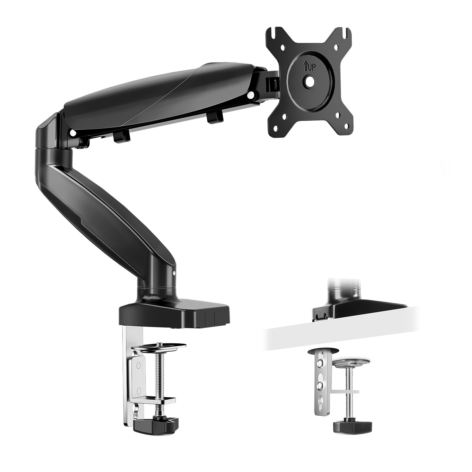 Monitor Mount Single/Dual Adjustable Gas Spring Desk Stand 15-27" Screen VESA