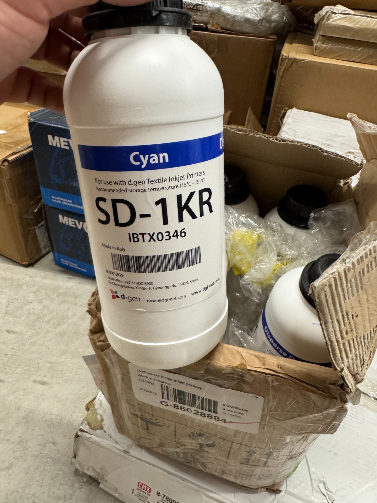 Cyan Textile Ink 1 Liter Bottle Screen Printing Direct-to-Garment DTG New
