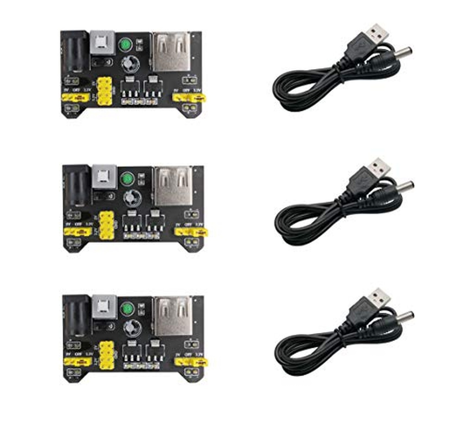 EIKS 3pcs 3.3V/5V Power Supply Module for MB102 Breadboard