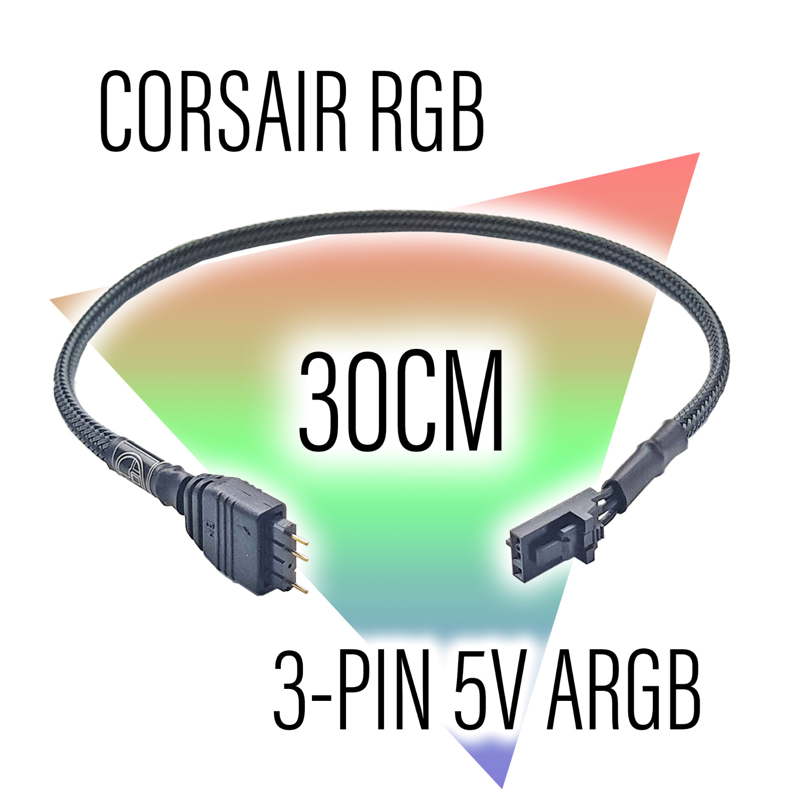 Corsair RGB to Standard ARGB 3-pin 5V Adapter MALE/FEMALE (30cm)